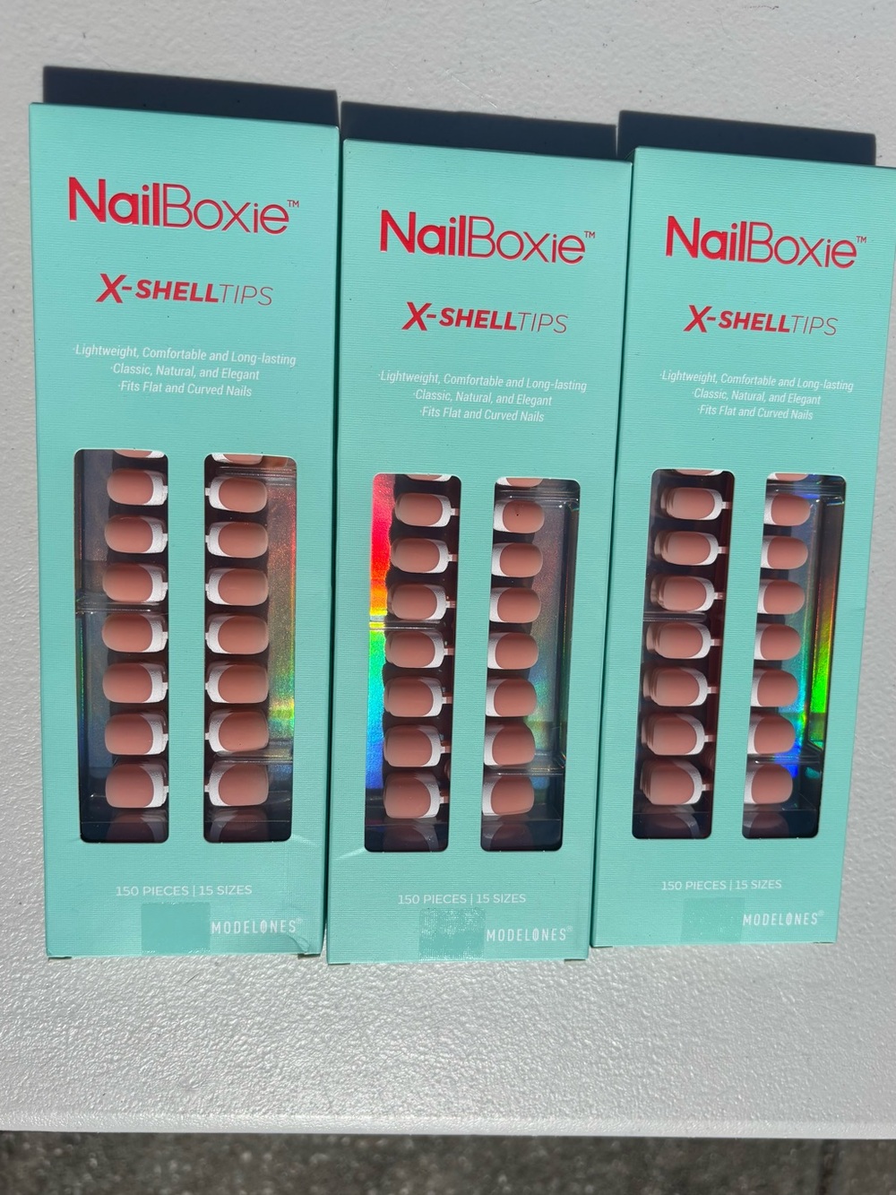 NailBoxie X-ShellTips Press-On Nails - Nude Pink (3 Pack) 450 nails